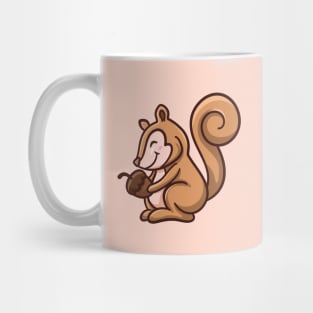 cute squirrel holding a nut Mug